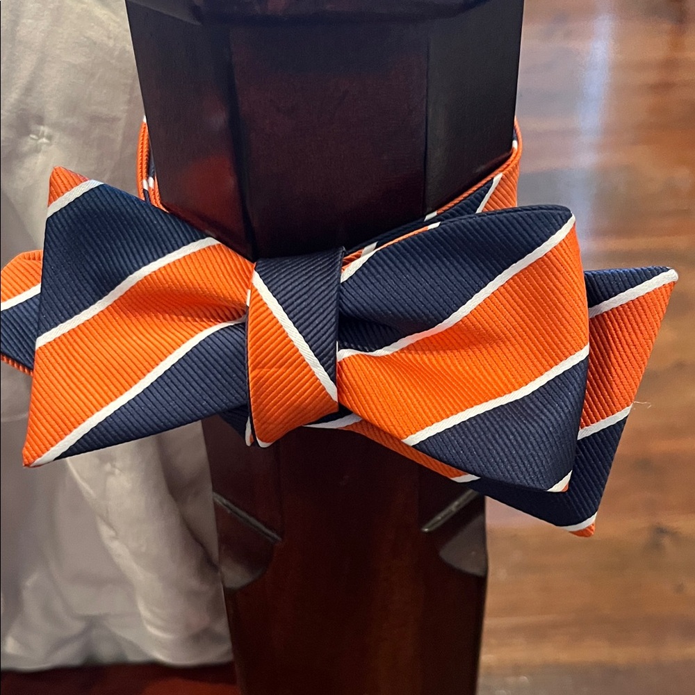 Stylish Auburn Orange and Blue Bow Tie